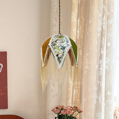 Lámpara colgante de tela antigua