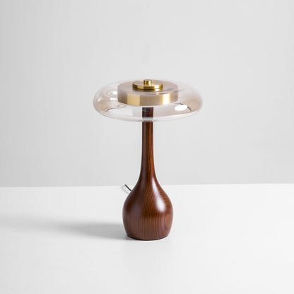 Lámpara de mesa de nogal Quilven Mid-Century