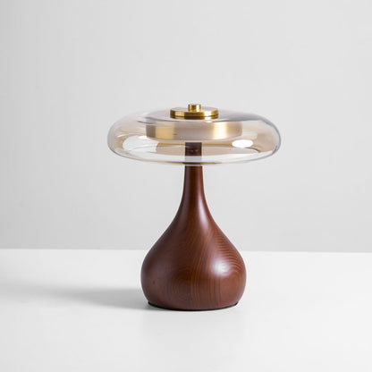 Lámpara de mesa de nogal Quilven Mid-Century