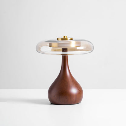 Lámpara de mesa de nogal Quilven Mid-Century