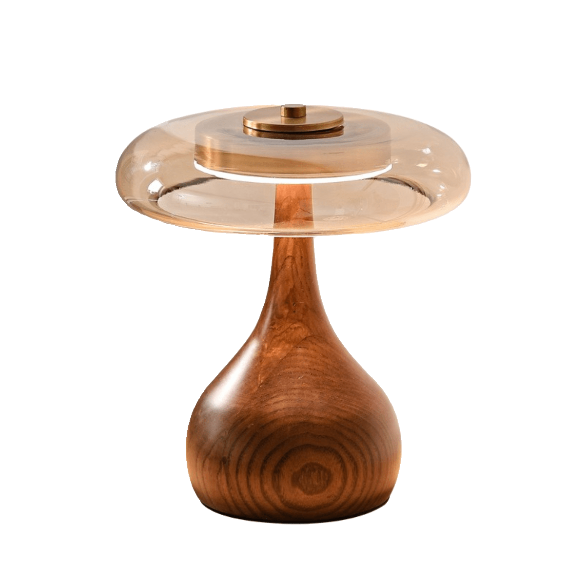 Lámpara de mesa de nogal Quilven Mid-Century