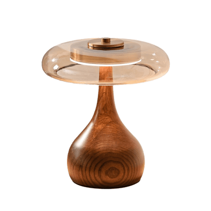 Lámpara de mesa de nogal Quilven Mid-Century