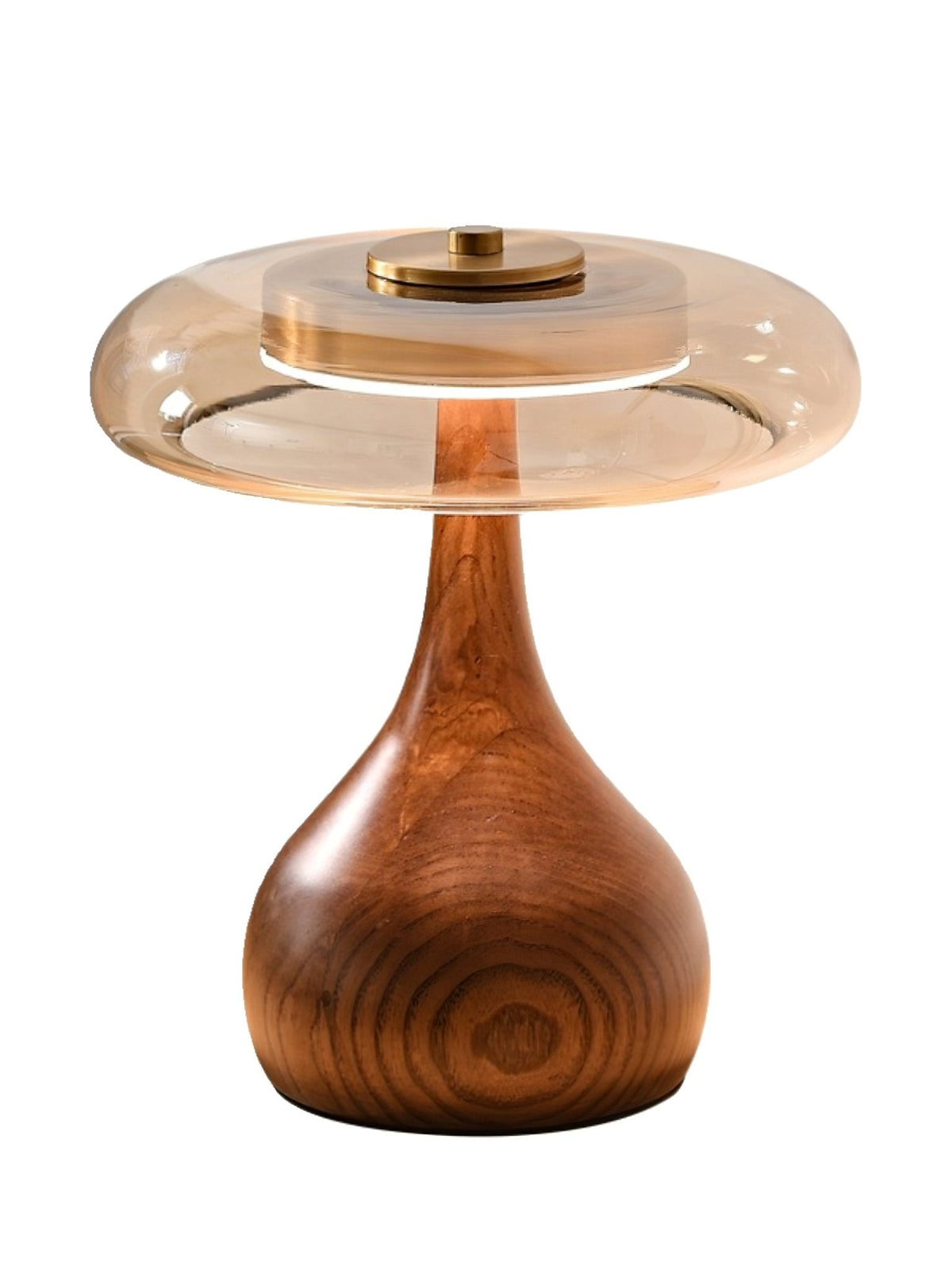 Lámpara de mesa de nogal Quilven Mid-Century