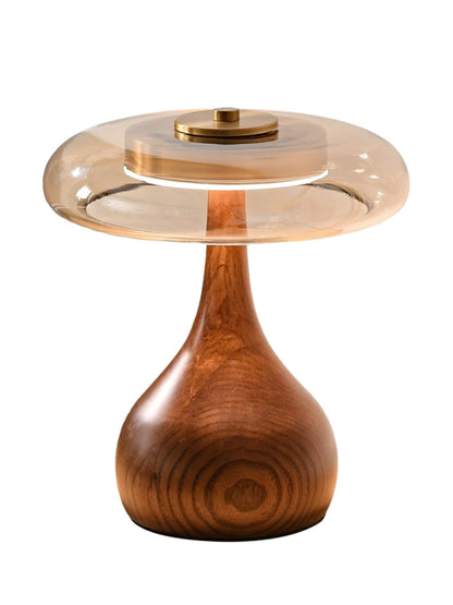 Lámpara de mesa de nogal Quilven Mid-Century