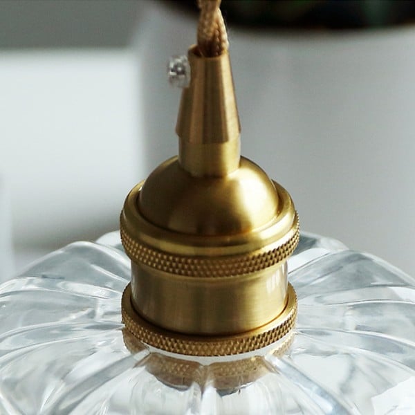 Lámpara colgante de vidrio con flores retro