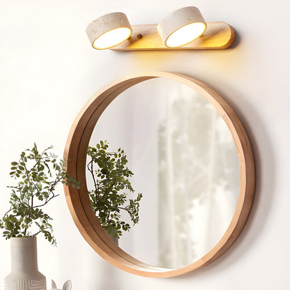 Lámpara de pared de madera y travertino