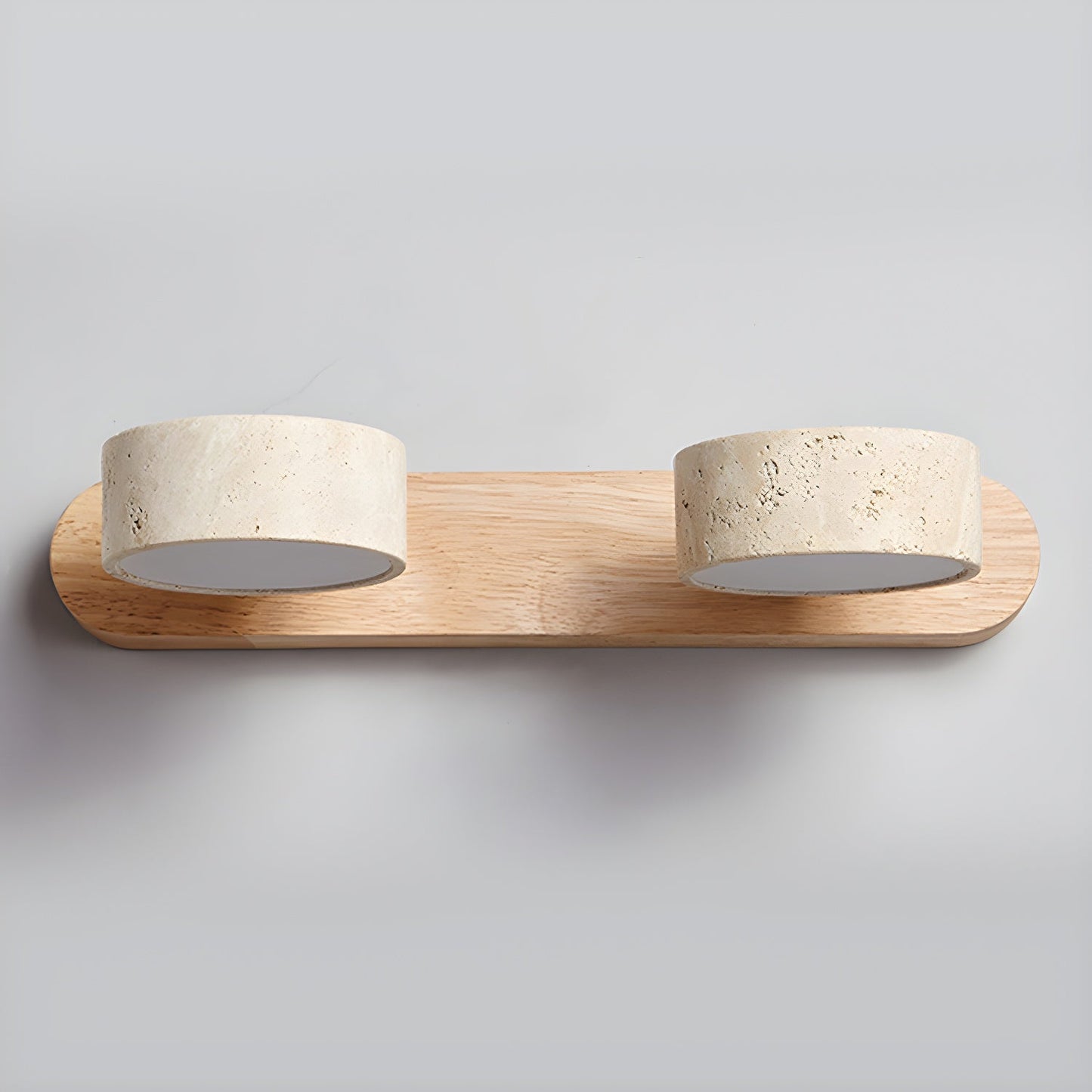 Lámpara de pared de madera y travertino