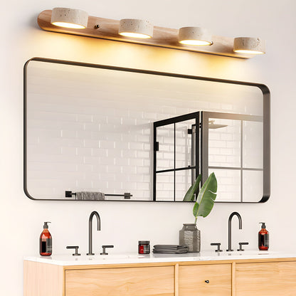 Lámpara de pared de madera y travertino