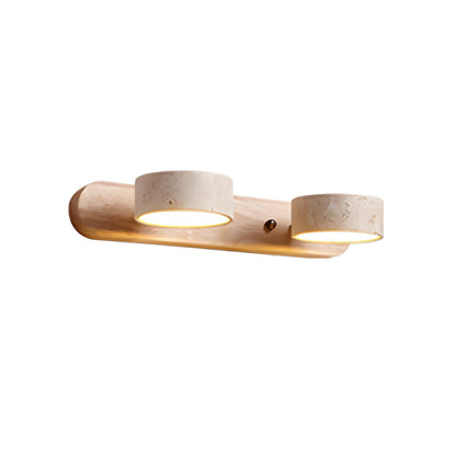 Lámpara de pared de madera y travertino