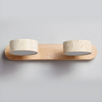 Lámpara de pared de madera y travertino