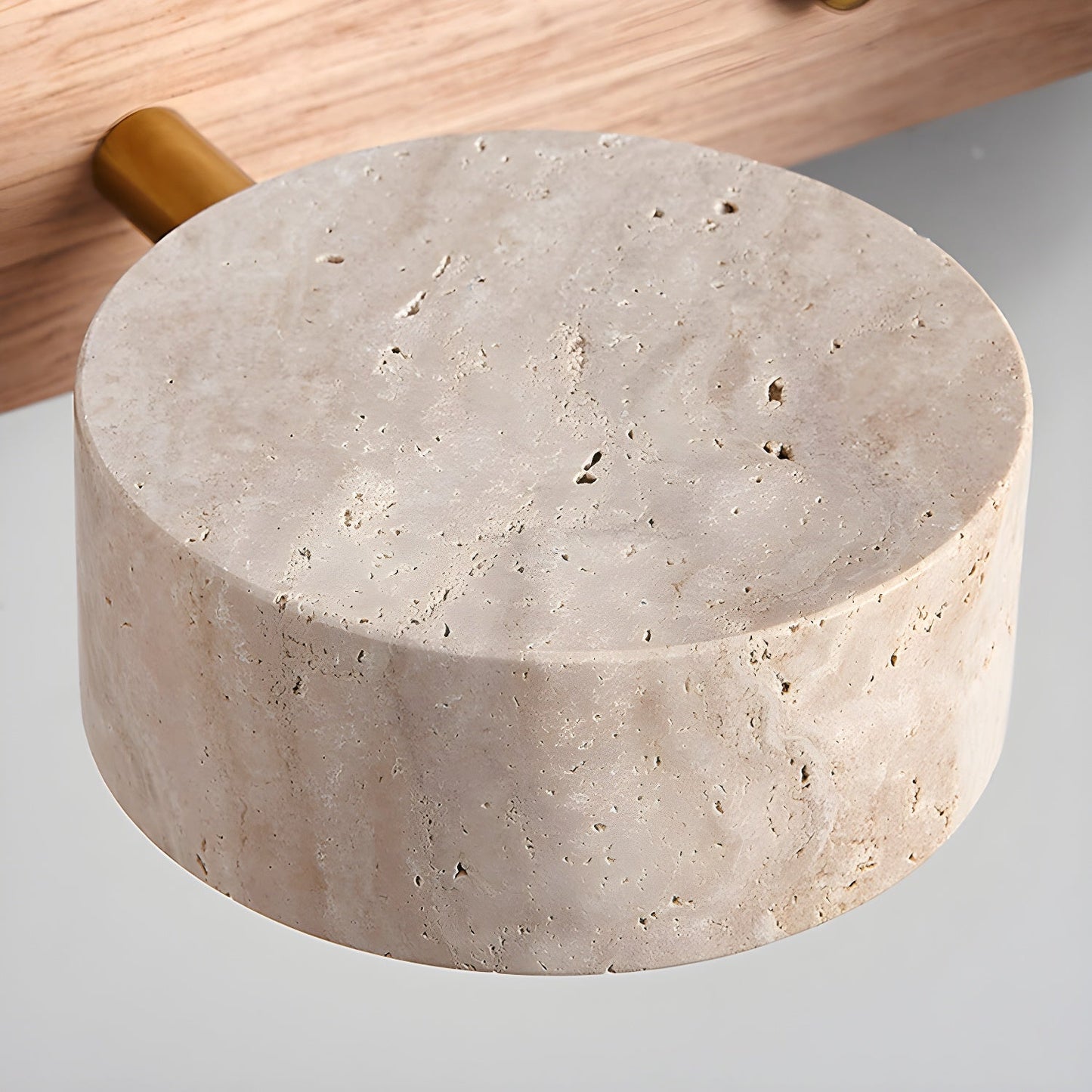 Lámpara de pared de madera y travertino