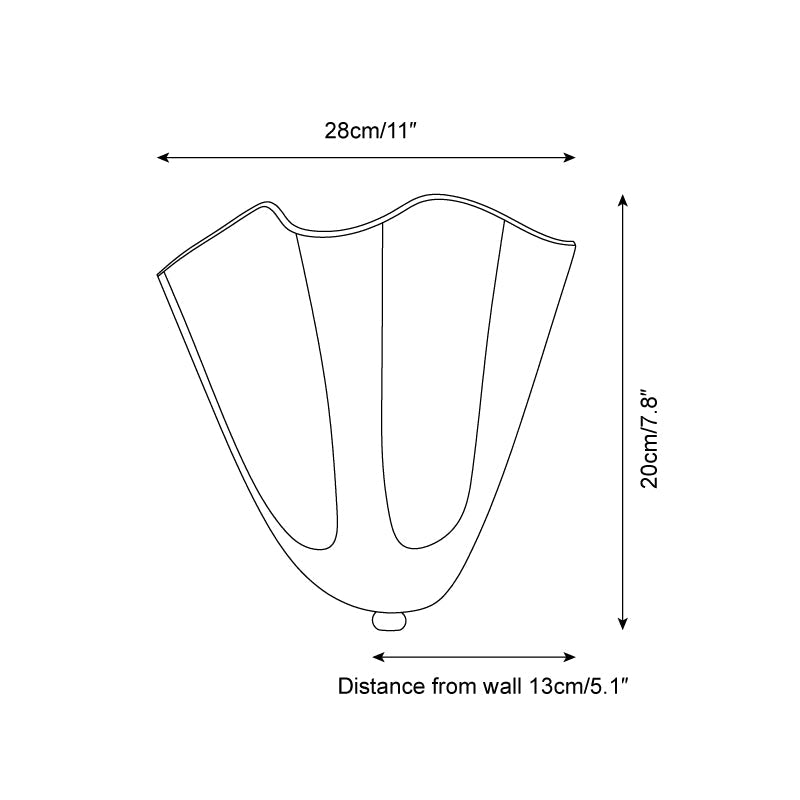 Lámpara de pared de vidrio en forma de pétalo