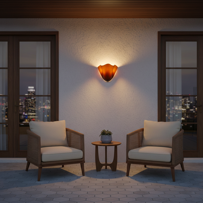 Lámpara de pared de vidrio en forma de pétalo