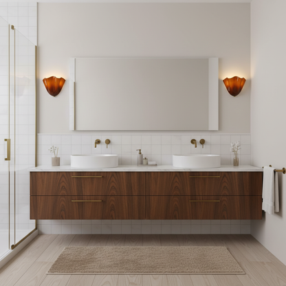 Lámpara de pared de vidrio en forma de pétalo