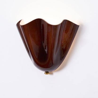 Lámpara de pared de vidrio en forma de pétalo