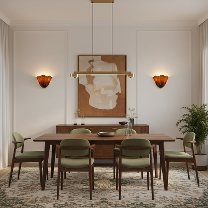 Lámpara de pared de vidrio en forma de pétalo