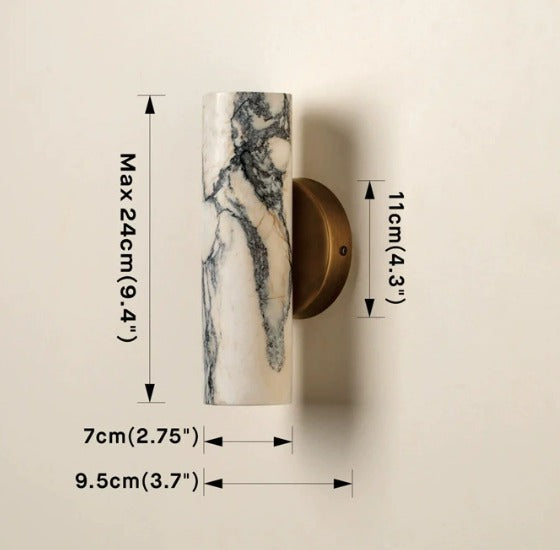 Lámpara de pared de latón con mármol Calacatta