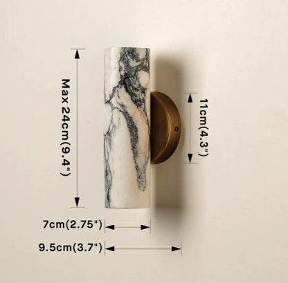 Lámpara de pared de latón con mármol Calacatta