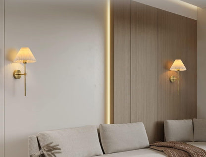 Aplique de pared de lino y bronce
