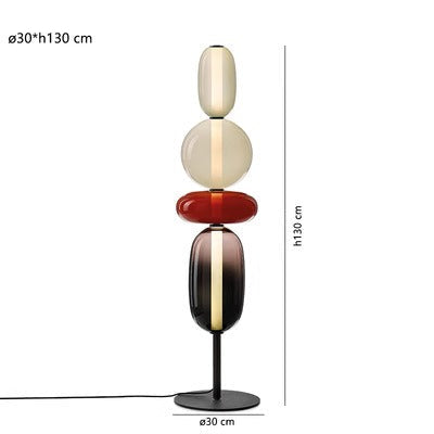 Lámpara de pie de diseño con detalles de color