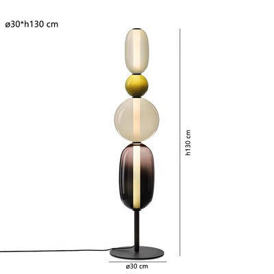 Lámpara de pie de diseño con detalles de color