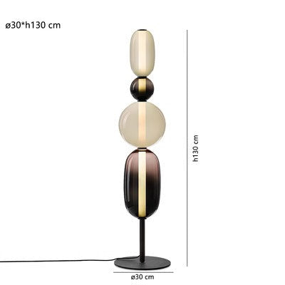 Lámpara de pie de diseño con detalles de color