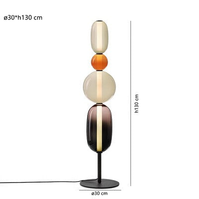Lámpara de pie de diseño con detalles de color