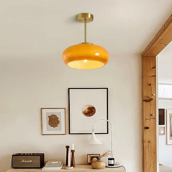 Lámpara de techo Bauhaus de vidrio