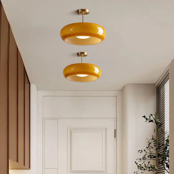 Lámpara de techo Bauhaus de vidrio