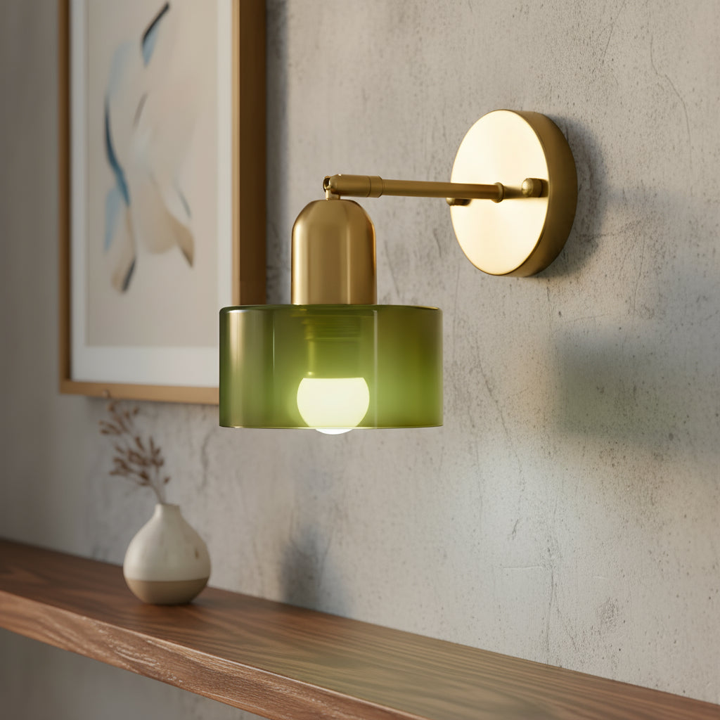 Lámpara de pared de vidrio colorido estilo Bauhaus