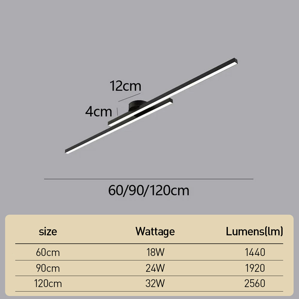 Luz de Techo Alargada de Aluminio con Diodos Emisores de Luz