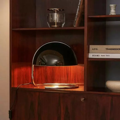 Lámpara de mesa posmoderna de metal y vidrio