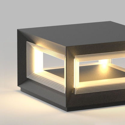 Luz de poste exterior moderna con cubo LED