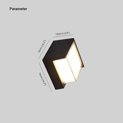 Luz de pared exterior LED geométrica