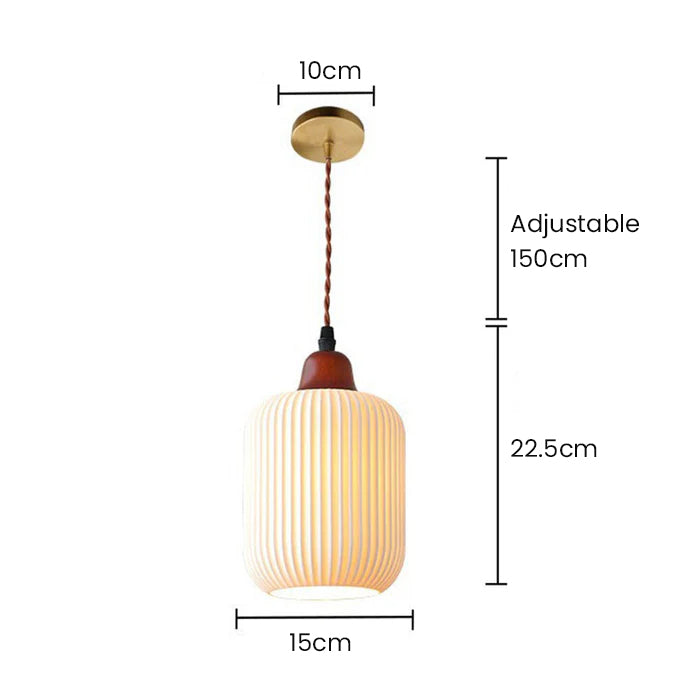 Luz artesanal de cerámica blanca