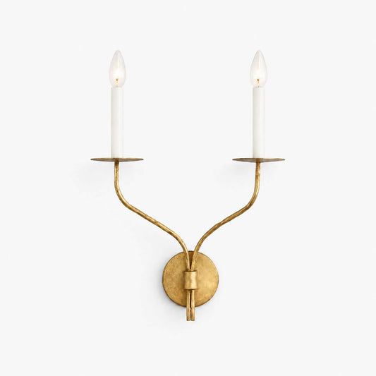 Aplique de pared de latón con forma de candelabro