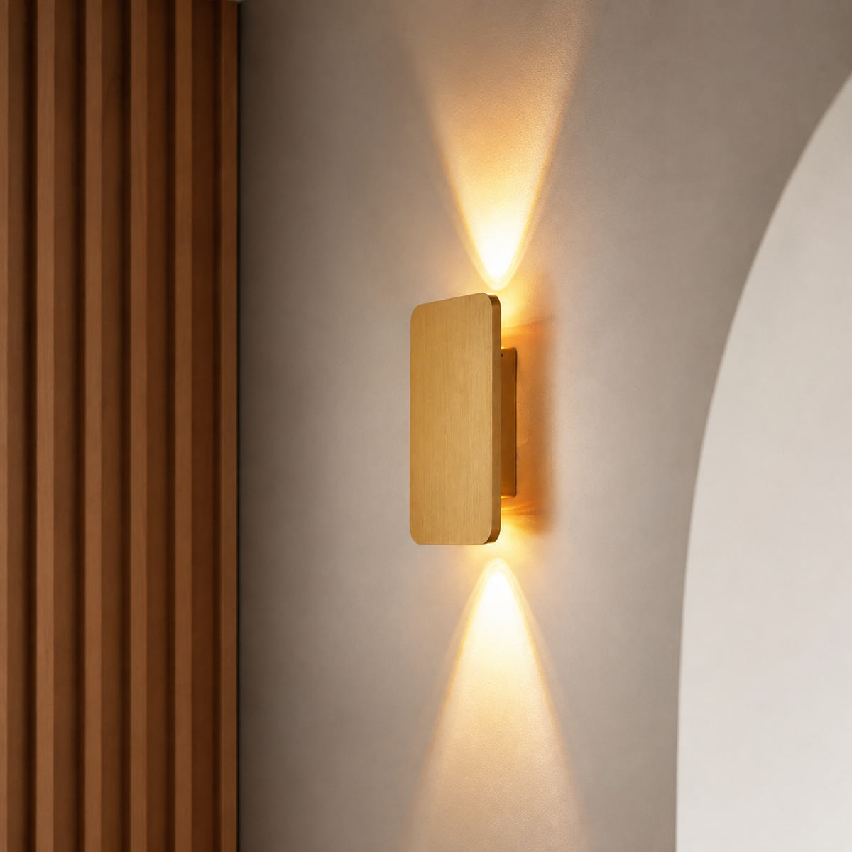 Lámpara de pared LED metálica rectangular