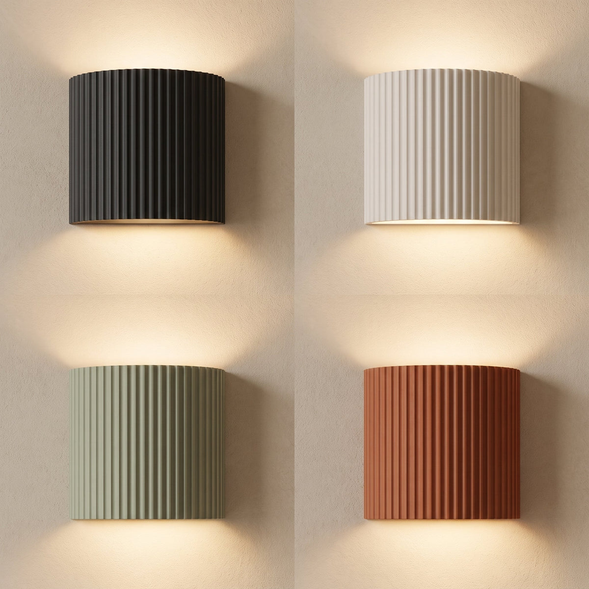 Aplique de pared con columna estriada