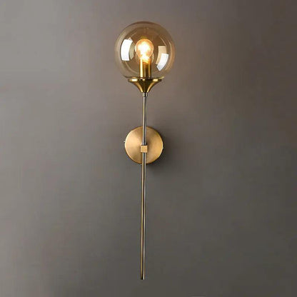 Lámpara de pared Velmira con globo de vidrio de estilo mid-century