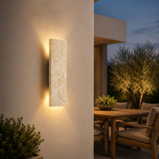 Lámpara de pared de piedra travertino