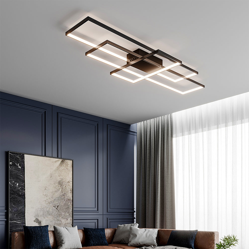Lámpara de techo rectangular de metal Quadris Bauhaus