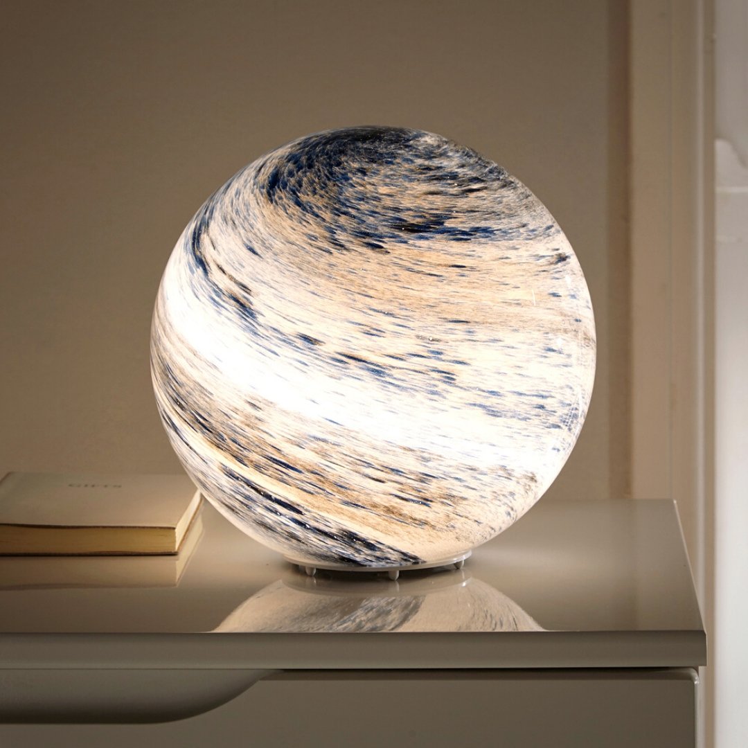 Lámpara de mesa lunar de vidrio celestial Selenora