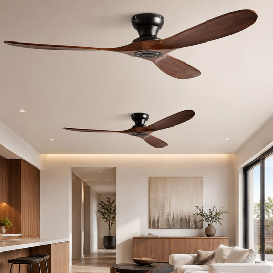 Ventilador de techo de madera de tres aspas