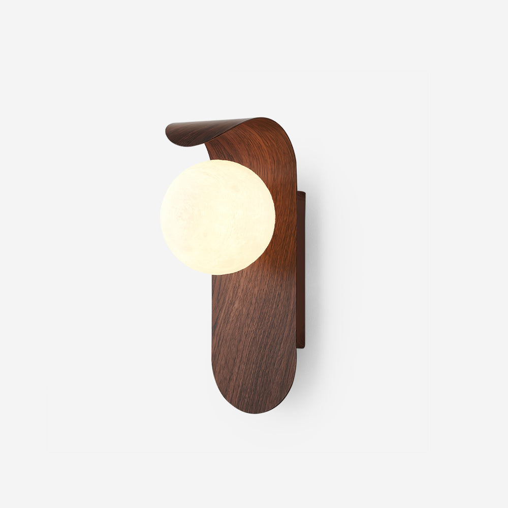 Lámpara de pared de madera con globo minimalista Velmara