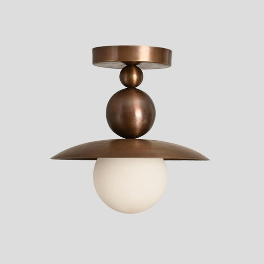 Lámpara semiplafón de latón con esfera de estilo mid-century Seravin