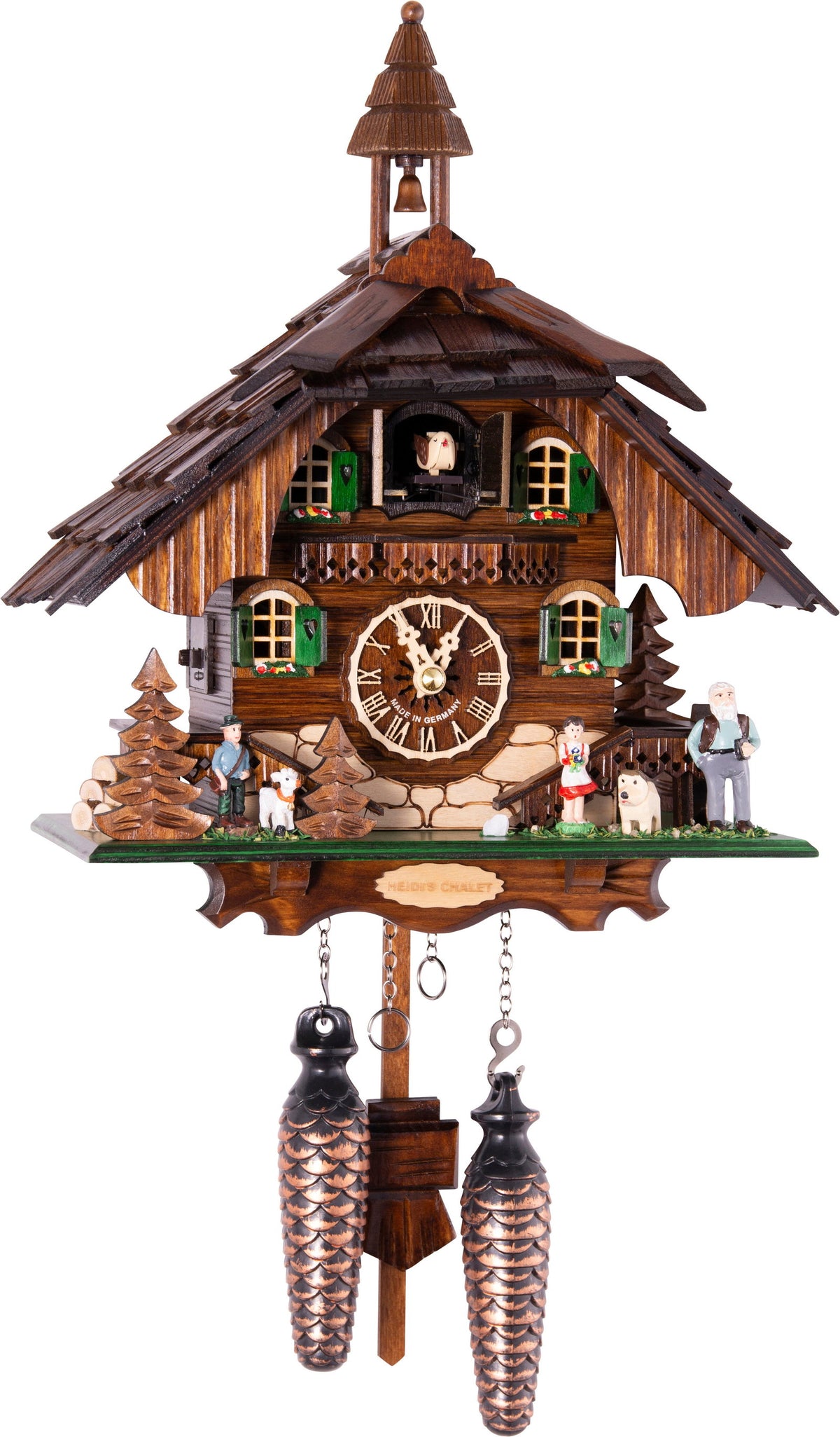Reloj de cuco de madera estilo chalet alpino Almvera