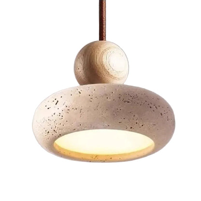 Lámpara colgante de travertino Velora de estilo japandi