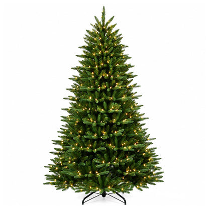 Árbol de Navidad Caldewyn Classic PE/PVC de 7,5 pies con luces integradas
