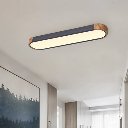 Lámpara de techo LED ovalada de madera minimalista Ovalyn