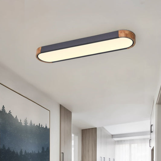 Lámpara de techo LED ovalada de madera minimalista Ovalyn